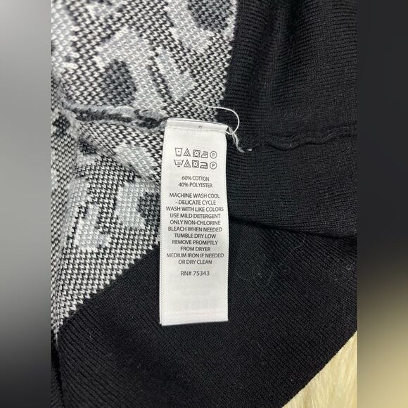 Rachel Zoe grey leopard print zip up sweater sz Large - Picture 4 of 9